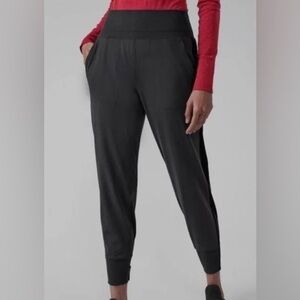 Athleta Venice Velvet Striped Joggers in Black